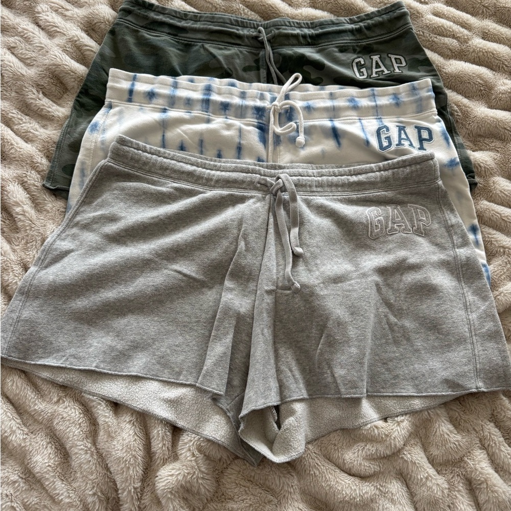 GAP Sweat Shorts Bundle 3 Pair XL Gray Tie Dye Camo Lounge